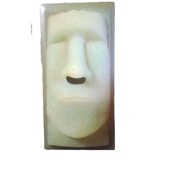 Rotary Hero Easter Island Tiki Head Statue Tissue Box Cover Moai Green - Picture 1 of 12
